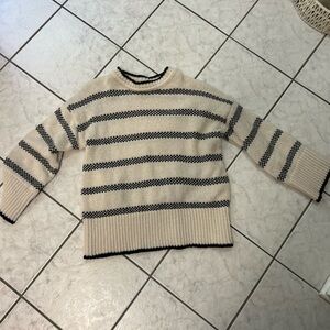 SHEIN Beige and Black Striped Sweater
